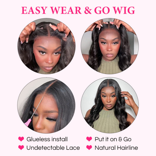 Glueless Wear And Go Wigs Body Wave Undetectable Lace Wigs -West Kiss Hair