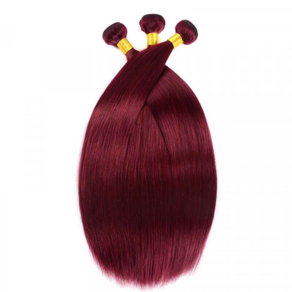 99J Wine Red Virgin Straight Hair