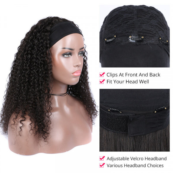 Headband Wigs Human Hair