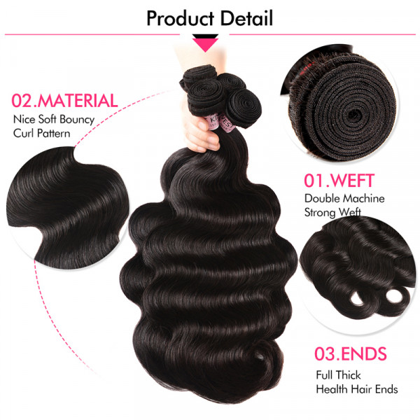 5x5 Lace Closure And Body Wave 4 Bundles -West Kiss Hair