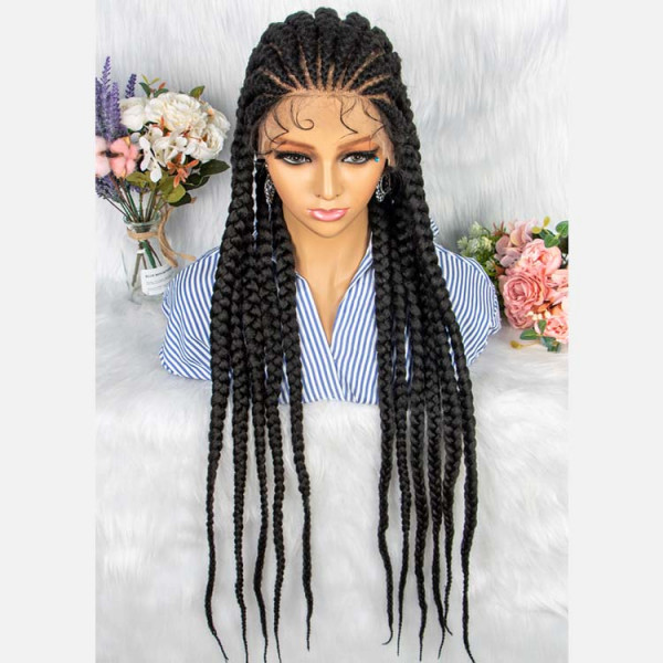 Lush Full Lace Braided Wigs Artwork Digital Art