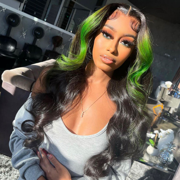Green Ombre Wigs