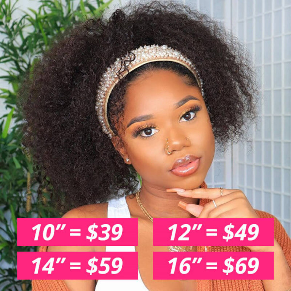 Curly Bob Wigs With Headbands Attached