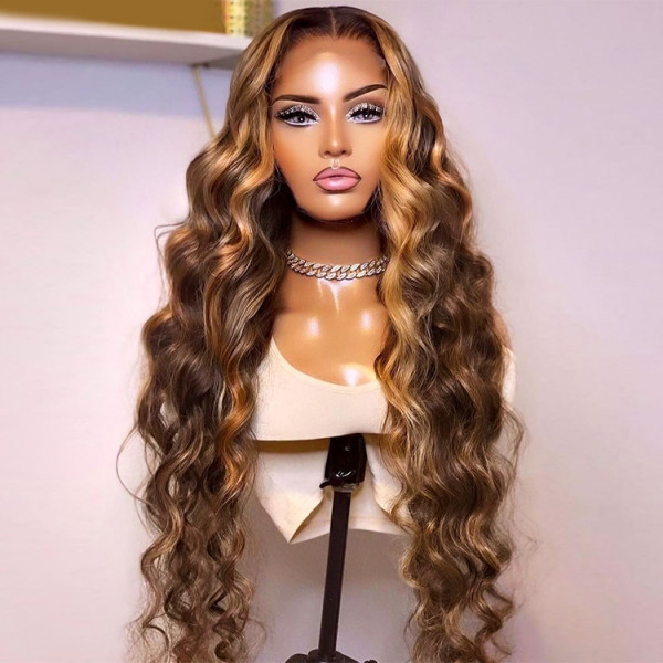brown highlight wig