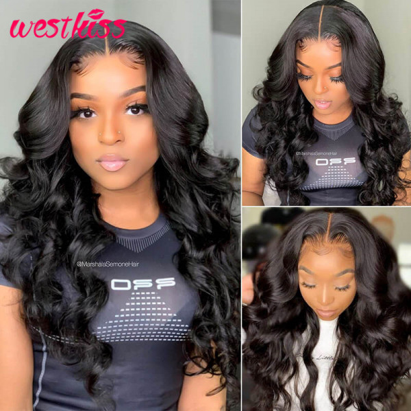 U Part Wigs Human Hair with body wave