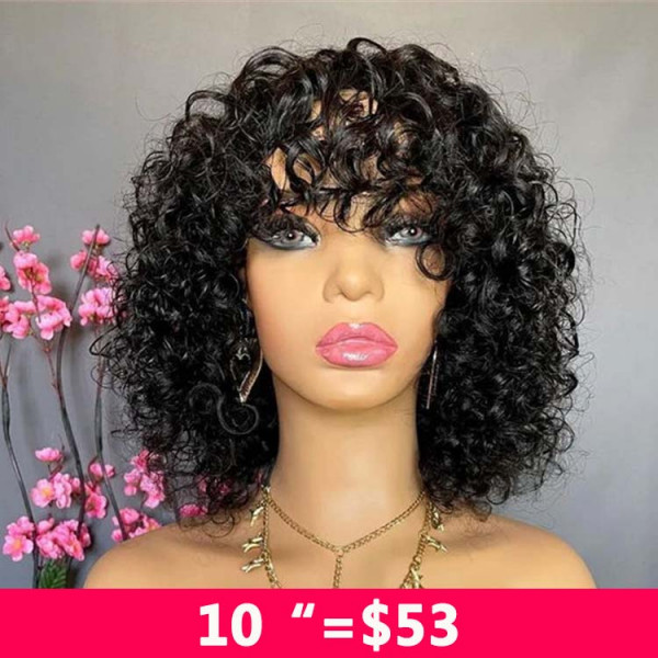 Water Wave Bob Wigs With Bangs
