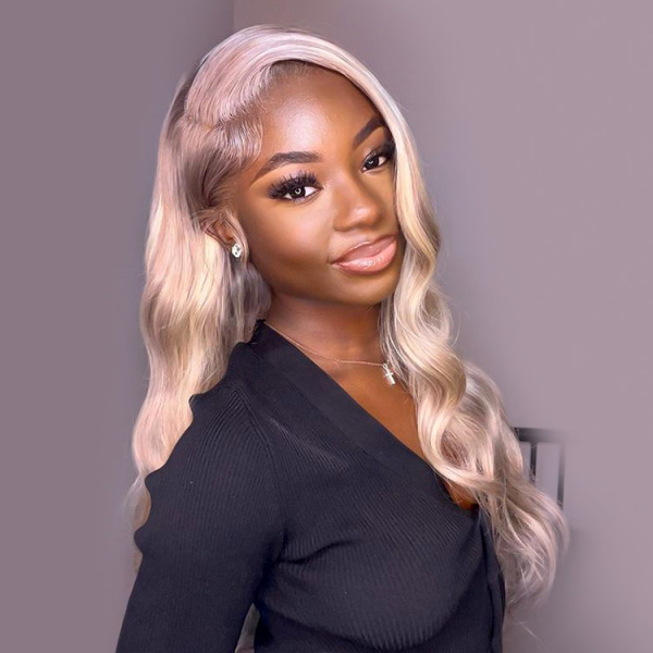 Blonde Human Hair Highlight Lace Front Wigs