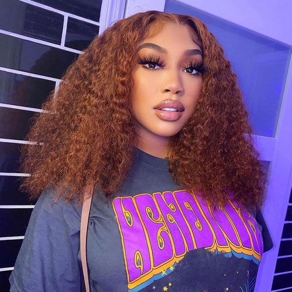 Middle Part Colored Bob Wig 14 Inch Curly Bob Lace Wig West Kiss Hair