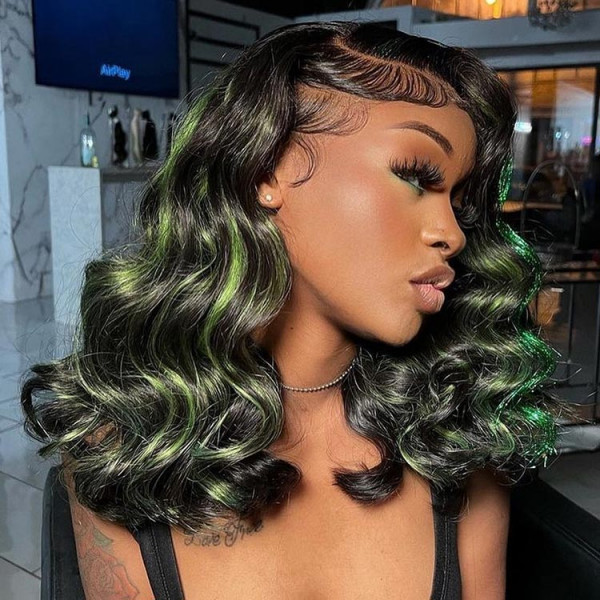 Black Wigs With Green Highlights