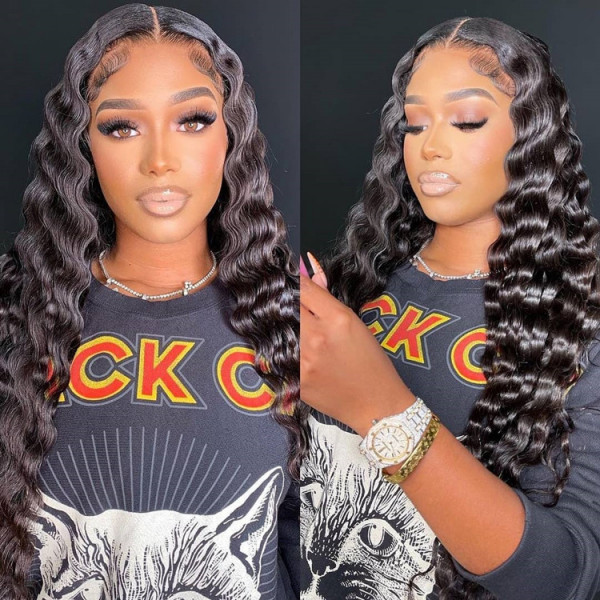 Loose Deep Wave Human Lace Wigs 4x4 / 4x7 HD Lace Wigs Affordable Human Hair Wigs