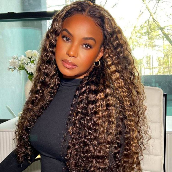 Deep Wave Highlight Lace Front Wigs 16-26inches 180% Density