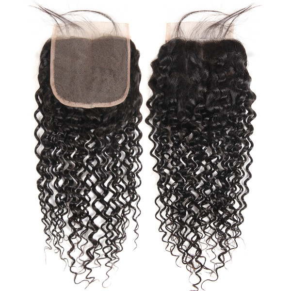 Curly Hair 5x5 Inch Lace Closure Brazilian Curly Closure With Baby Hair Swiss Lace Closure