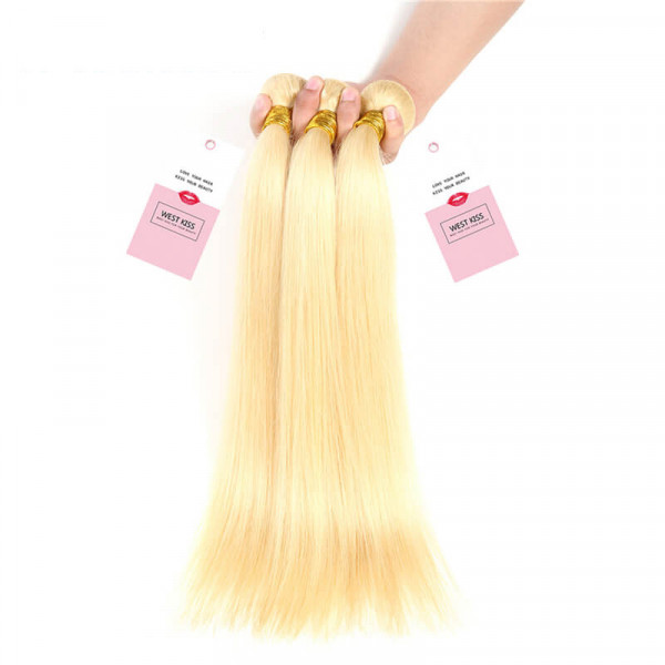 Malaysian Hair Weave Bundles Blonde Human Hair Straight Virgin Hair 3 PCS