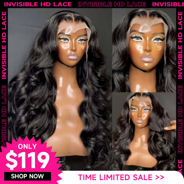 Clearance Sale - Body Wave Human Hair Invisible HD Lace Front Wigs For Women