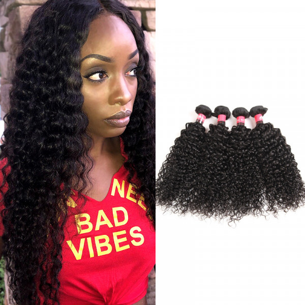 9A Brazilian Kinky Curly Hair 4 Bundle Deals Brazilian Deep Curly Virgin Hair