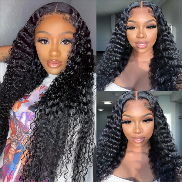 Ship In 24 Hours - Deep Wave 180% Density 13x4 HD Lace Wigs With Pre-plucked Hairline