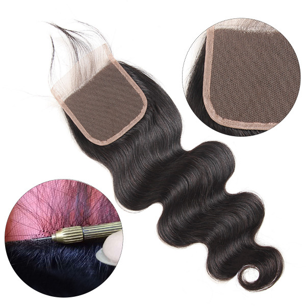West Kiss Brazilian Body Wave 4x4 Hair Closures LY Transparent Lace Closures 