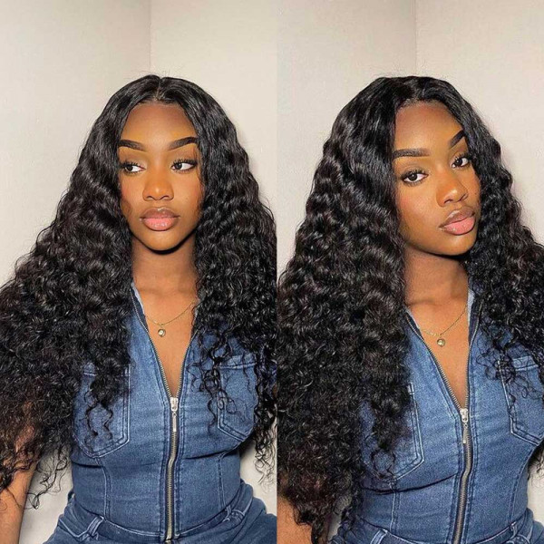 5x5 Affordable Brazilian Lace Closure Wigs Deep Weave LY Lace Front Wigs With Baby Hair