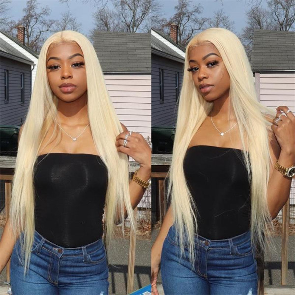 Straight 613 Wigs 5*5 Closure Wigs Pure Blonde 13*4 Lace Front Wigs On Sale