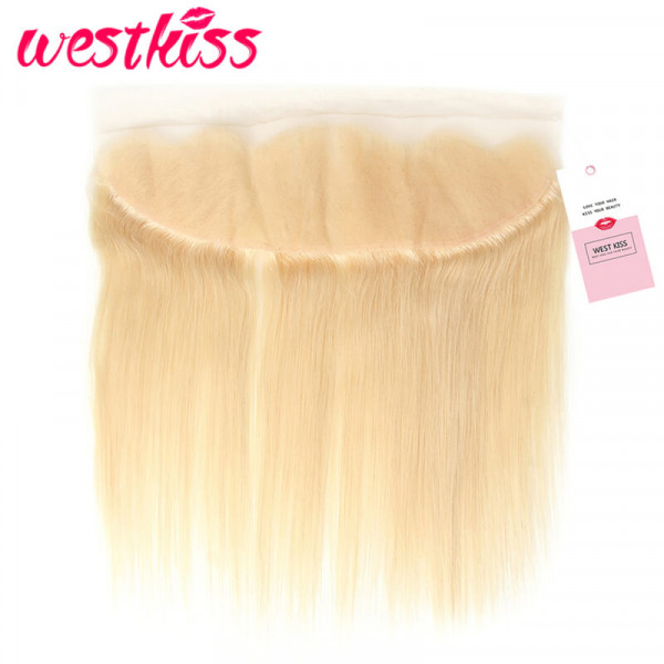 #613 Blonde Straight Virgin Hair with 13*4 Lace Frontal Closure