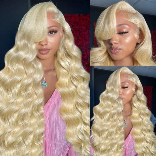 Ship In 24 Hours - Quality Blonde Wigs 613 Blonde Body Wave Human Hair Lace Front Wigs