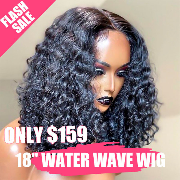 Flash Sale - Water Wave 5*5 Lace Wigs 180% Density Real Human Hair Wigs