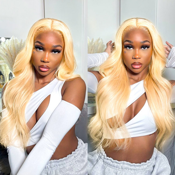 613 Blonde 360 Lace Front Wigs Human Hair Blonde Transparent Lace Wig