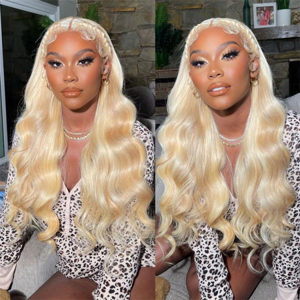 Blonde Lace Front Wigs Color 613 Body Wave Real Human Hair Lace Wigs With Baby Hair