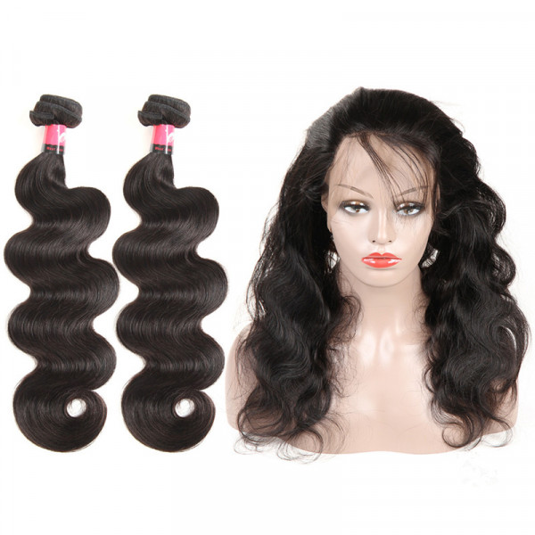 Pre Plucked 360 Lace Frontal With Body Wave 2 Bundles Body Wave Weave With Frontal Closure
