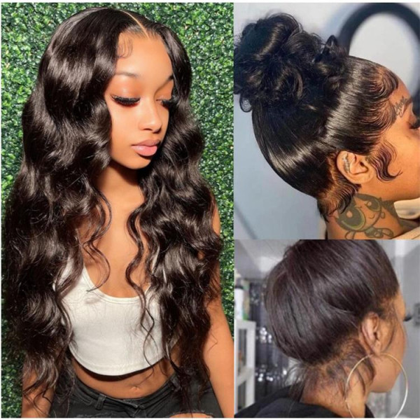 Body Wave 360 Thin LY Lace Frontal Wigs For Women Black African American Human Hair Wigs