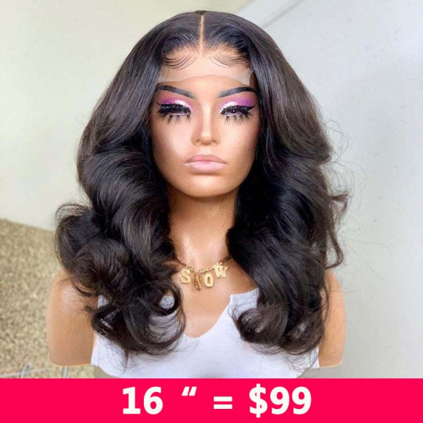 18 Inch Body Wave Lace Wig Human Hair Short Body Wave Lace Wig