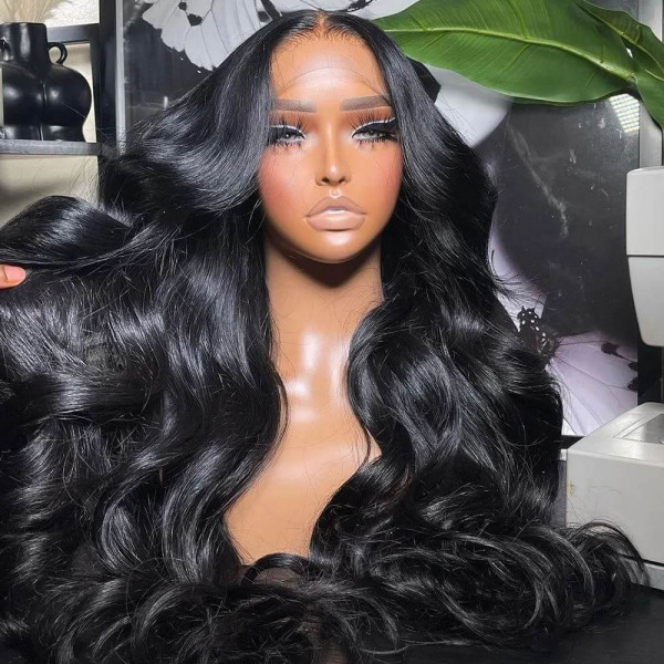 Body Wave Hair 5*9 Closure Wig Bleached Knots Transparent HD Lace Wigs