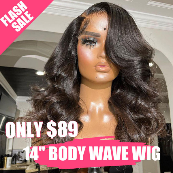 18 Inch Body Wave Lace Wig Human Hair Short Body Wave Lace Wig