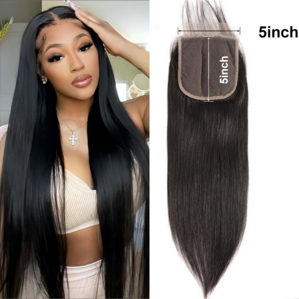 Brazilian Straight Hair 5*5 HD Lace Closure Free Part Unprocessed Human Hair