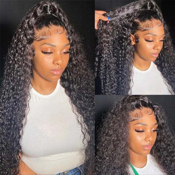 Curly Hair Wigs 360 HD Lace Frontal Wigs Jerry Curly Wigs With Baby Hair