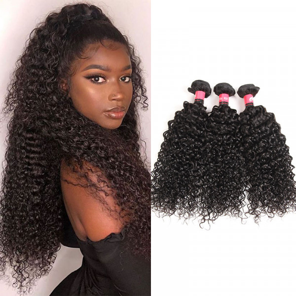 West Kiss Products 9A Grade Unprocessed 100% Malaysian Kinky Curly Human Hair 3 Bundles 