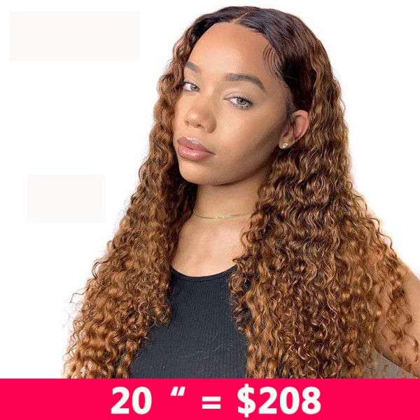 Flash Sale Today Only - #1B/27 Curly Lace Front Wigs 180% Density Curly Human Hair Realistic Wigs 