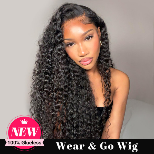 Glueless Wear And Go Wigs - Natural Deep Wave Hair Invisible Lace Wigs