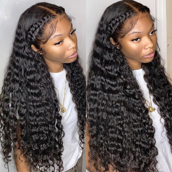 Deep Wave 13*6 Lace Front Wigs With Baby Hair Affordable Brazilian Lace Front Wigs For Black Women