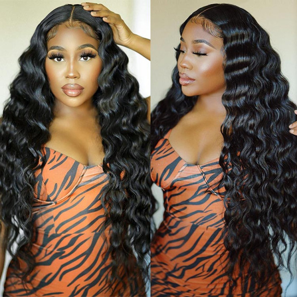 Deep Wave Lace Front Wig Human Hair 14inch To 28inch Big Deep Wave Wig