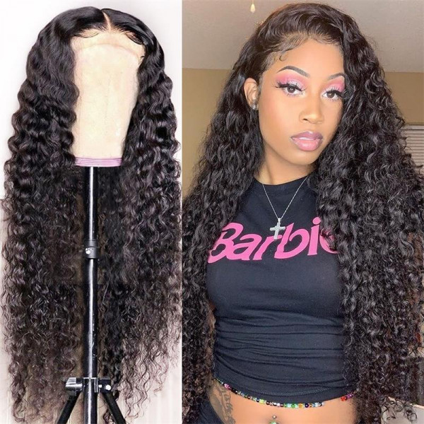 Long Wigs Deep Wave 16-36 Inches Human Hair Lace Front Wigs Natural Hair Frontal Wigs