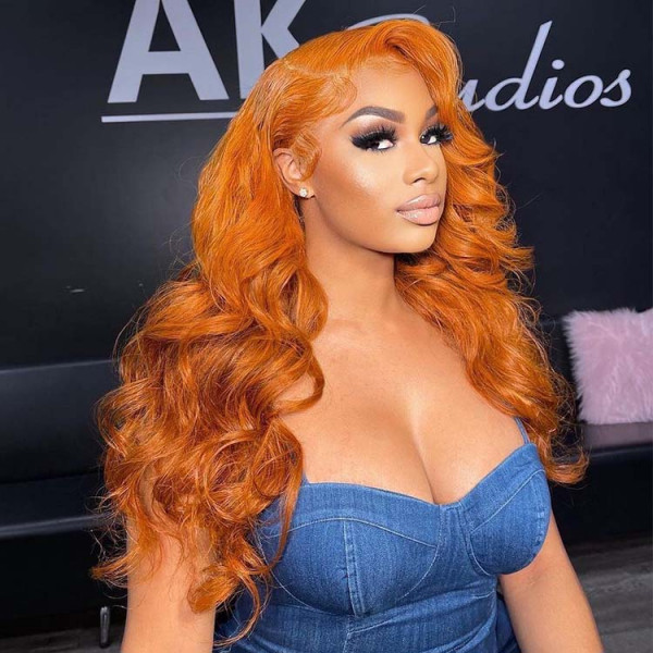 Ginger Wigs Ginger Lace Front Human Hair Body Wave Wigs