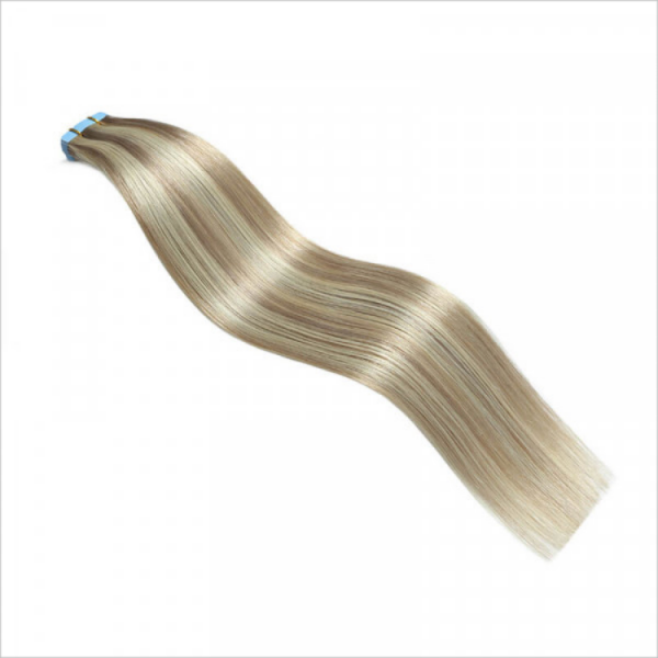 #P18/613 Blonde Highlight Tape In Hair Extensions Invisible Tape Hair