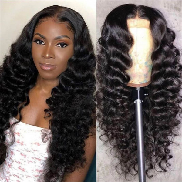 Loose Deep Wave Human Lace Wigs 4x4 / 4x7 HD Lace Wigs Affordable Human Hair Wigs