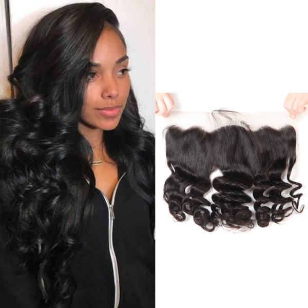 Brazilian Loose Wave Human Hair 13×4 LY Transparent Lace Frontal
