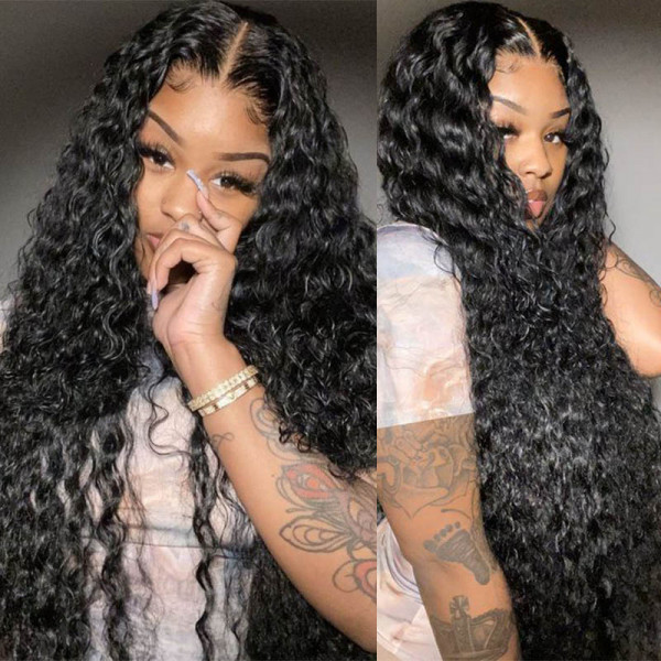 Water Wave Long Hair Wigs 16-36inches Natural Wave Long Lace Front Wigs