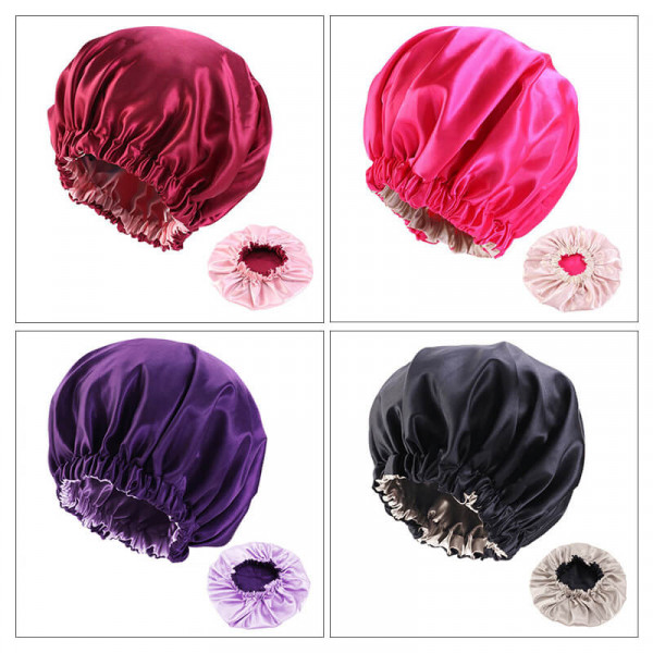 Hair Bonnet Satin Silk Bonnet Sleep Night Cap Head Cover Bonnet Hat For Women