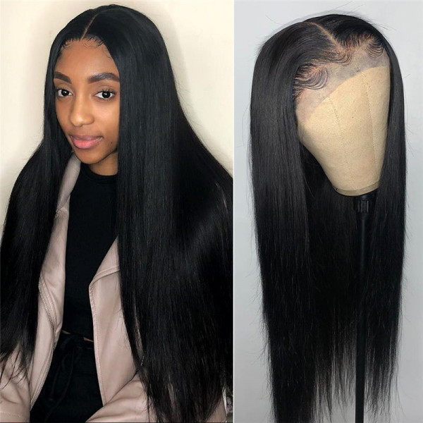 180% Density HD Lace Front Wigs Straight Virgin Hair Cheap Real Hair Wigs For Black Women 