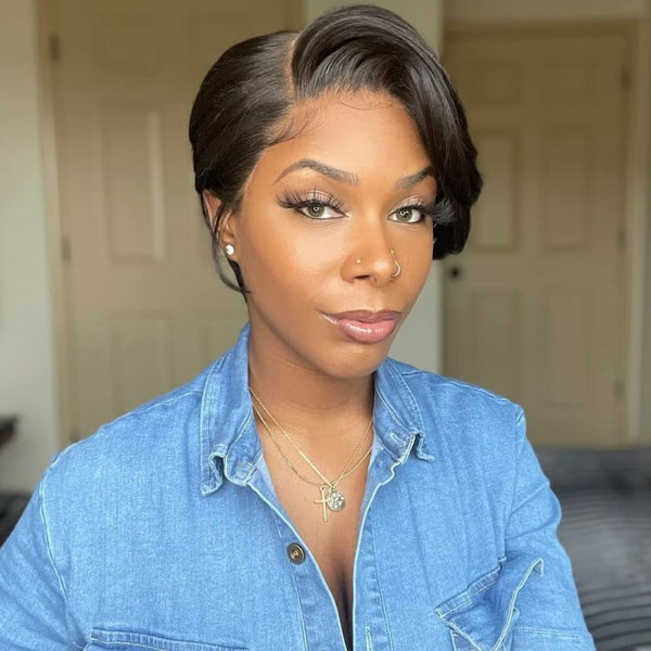 Pixie Wigs Human Hair Pixie Cut Wigs 6Inch 