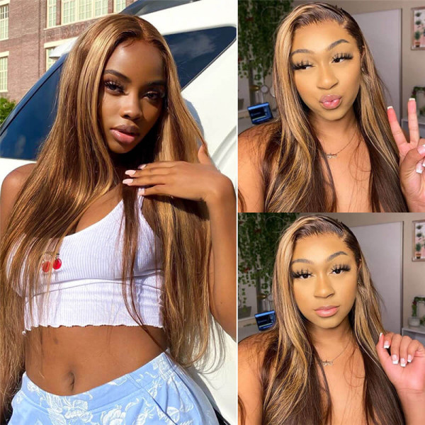 Highlight Ombre U Part Wigs Cheap 2*4 U Part Wigs Straight Body Wave Wig